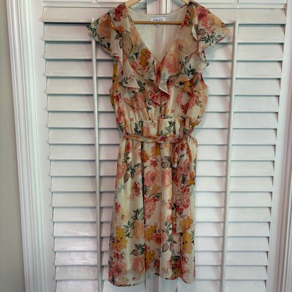 Gilli Floral Print Dress Size Large - Picture 1 of 8